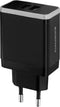 Mobiparts - Dual-Port USB-A Oplader 4.8A/24W - zwart | zwart