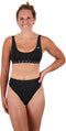 Nike Swim HIGH WAIST - Bikinibroekje - 75% gerecycled materiaal - Zwart - Maat XL