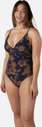 Barts Florence Shaping One Piece - Dames Badpak - Bloemenprint - Blauw - Maat 42