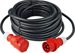 AS Schwabe 61364 Stroom Verlengkabel 16 A Zwart 5.00 m H07RN-F 5G 2,5 mm² Met fasewisselaar