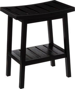 5Five Opstapkrukje bamboe zwart - 2 Lagen - Trapje - 2 Treden - Opstapje - Krukje