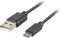 Cable Micro USB Lanberg CA-USBM-20CU-0010-BK Black 1 m