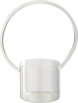 J-Line Vaas Met Handvat Glas Transparant - Bloemenvaas 22.00 cm hoog