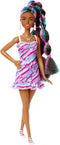 Barbie Totally Hair Doll - Bruin, roze, blauw - Barbiepop
