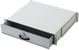 Digitus DN-19 KEY-2U - Schuiflade voor patchkast - Uittrekbaar en afsluitbaar - Grijs RAL 7035