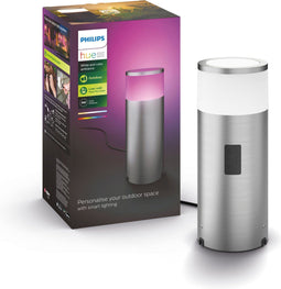 Philips Hue Calla - Sokkellamp - Wit en gekleurd licht - RVS