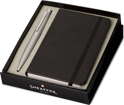 Sheaffer balpen giftset - VFM/G9400 - zwart en mat zilver - penpunt M - schrijfkleur zwart - + A6 notebook - SF-G2940051-4