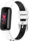 iMoshion Bandje Geschikt voor Fitbit Luxe/Zwart - iMoshion Siliconen sport band zilveren gesp zonder pinnetje - Wit