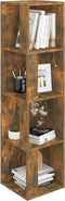 vidaXL - Hoekkast - 33x33x132 - cm - bewerkt - hout - gerookt - eikenkleurig