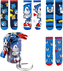 Sonic the Hedgehog Sokken in Spaarpot - 4 Paar Sokken Jongens Meisjes