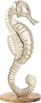 J-Line decoratie Zeepaardje Op Voet - aluminium - zilver - large