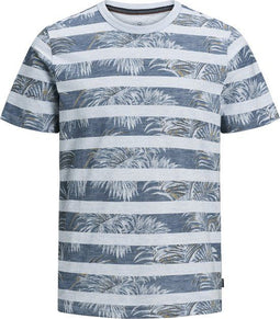 Jack & Jones JPRDUSTIN BLU - T-shirt korte mouw - Bladeren print - Soul Blue