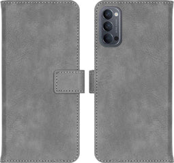 iMoshion Hoesje Geschikt voor Oppo Reno4 5G Hoesje Met Pasjeshouder - iMoshion Luxe Bookcase - Grijs
