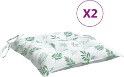 vidaXL - Stoelkussens - 2 - st - 50x50x7 - cm - stof - bladpatroon