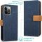 iMoshion Hoesje Geschikt voor iPhone 13 Pro Max Hoesje Met Pasjeshouder - iMoshion Luxe Canvas Bookcase - Donkerblauw