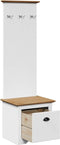 vidaXL - Gangkast - met - haken - BODO - 50x40x157 - cm - wit - en - bruin