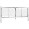 vidaXL - Poort - 306x125 - cm - gegalvaniseerd - staal - zilverkleurig