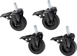 Rösle Videro - Wielen voor Barbecue - 360° zwenkwielen met rem - zwart (4 stuks)