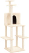 vidaXL - Kattenmeubel - met - sisal - krabpalen - 144,5 - cm - donkergrijs