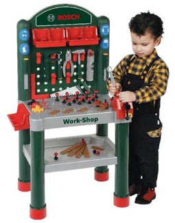 Klein Toys Bosch mini multifunctionele werkbank - 79 accessoires - donkergroen