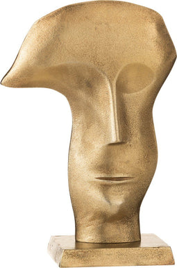 J-Line decoratie Masker Gezicht Op Voet - metaal - goud - large