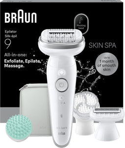 Braun Silk·épil 9 SkinSpa 9-080 - Wet & Dry Epilator - Langdurig gladde huid - Wit