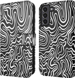 iMoshion Hoesje Geschikt voor Samsung Galaxy S21 Hoesje Met Pasjeshouder - iMoshion Design Bookcase smartphone - Meerkleurig / Black And White