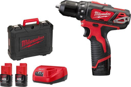 Milwaukee M12 BDD-202C - Accu schroefboormachine 12V 2Ah - 10 mm boorhouder - 1.2 kg