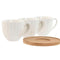Set van 6 kopjes met schotel Home ESPRIT Wit Bamboe Porselein 90 ml