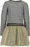 Bampidano Carice - Jurk - Organic cotton - Anthra stripe - Maat 86