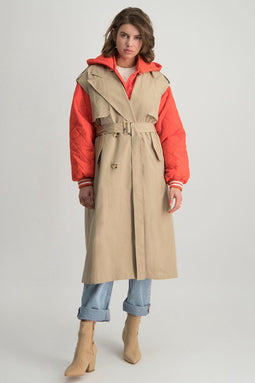 Colourful Rebel Yentl - Combined Trench Bomber Jacket - Oversized - Maat L