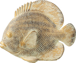 J-Line decoration Vis Plat - polyresin - bruin/goud - small