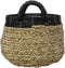 HSM Collection Mandenset - naturel/zwart - raffia - set van 2