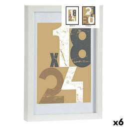 Fotolijsten 668826-WHITE Wit Glas Hout MDF (6 Stuks)