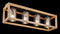 Globo Pettey - Plafonniere - 4 lichtpunten - zwart - metaal - IP20