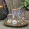 Droogbloemen in glas - Set van 4 - Gedroogde bloemendecoratie - Hoogte klein 7,5 cm en groot 12,5 cm (set van 4)