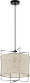 EGLO Bridekirk - Hanglamp - Ø 40 cm - Staal/Linnen - Zwart/Beige