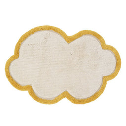 Nattiot Little Nimbus - Tapis - Coton antidérapant - Ecru met gele contour