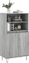 vidaXL - Hoge - kast - 60x36x110 - cm - bewerkt - hout - grijs - sonoma - eikenkleurig