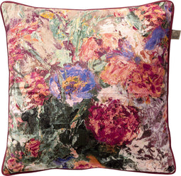 Dutch Decor POSY - Sierkussen 45x45 cm – gestileerde bloemen print – Hawthorn Rose - paars - Inclusief binnenkussen