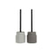 Toiletborstel DKD Home Decor Lichtgrijs Donker grijs Staal Keramiek Scandi 10 x 10 x 39 cm (2 Stuks)