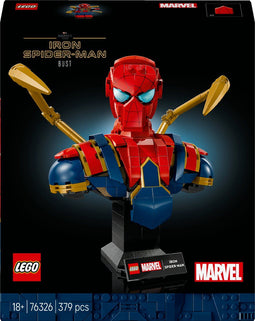 LEGO Marvel Iron Spider-Man buste - 76326 - 2 beweegbare armen - 379 onderdelen