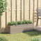 vidaXL - Plantenbak - met - 3 - potten - 105x30x32 - cm - poly - rattan - grijs