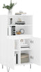 vidaXL - Hoge - kast - 60x36x110 - cm - bewerkt - hout - wit