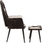 vidaXL Fauteuil met voetensteun echt leer zwart