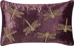 DAYLILY - Sierkussen - Paars - 30 x 50 cm - Fluweel