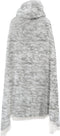 Linnick Flanel Fleece Deken + Hoodie met Capuchon Bont Rabbit - zilver grey - 140x200cm - 130x180cm - Plaid