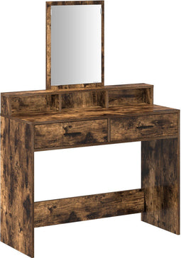 vidaXL - Kaptafel - met - Lades - Gerookt - Eiken - 100x41x140 - cm