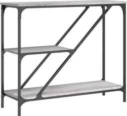 vidaXL - Wandtafel - 88,5x30x75 - cm - bewerkt - hout - grijs - sonoma - eikenkleurig