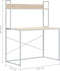 vidaXL - Computerbureau - 110x60x138 - cm - bewerkt - hout - wit - en - eikenkleurig